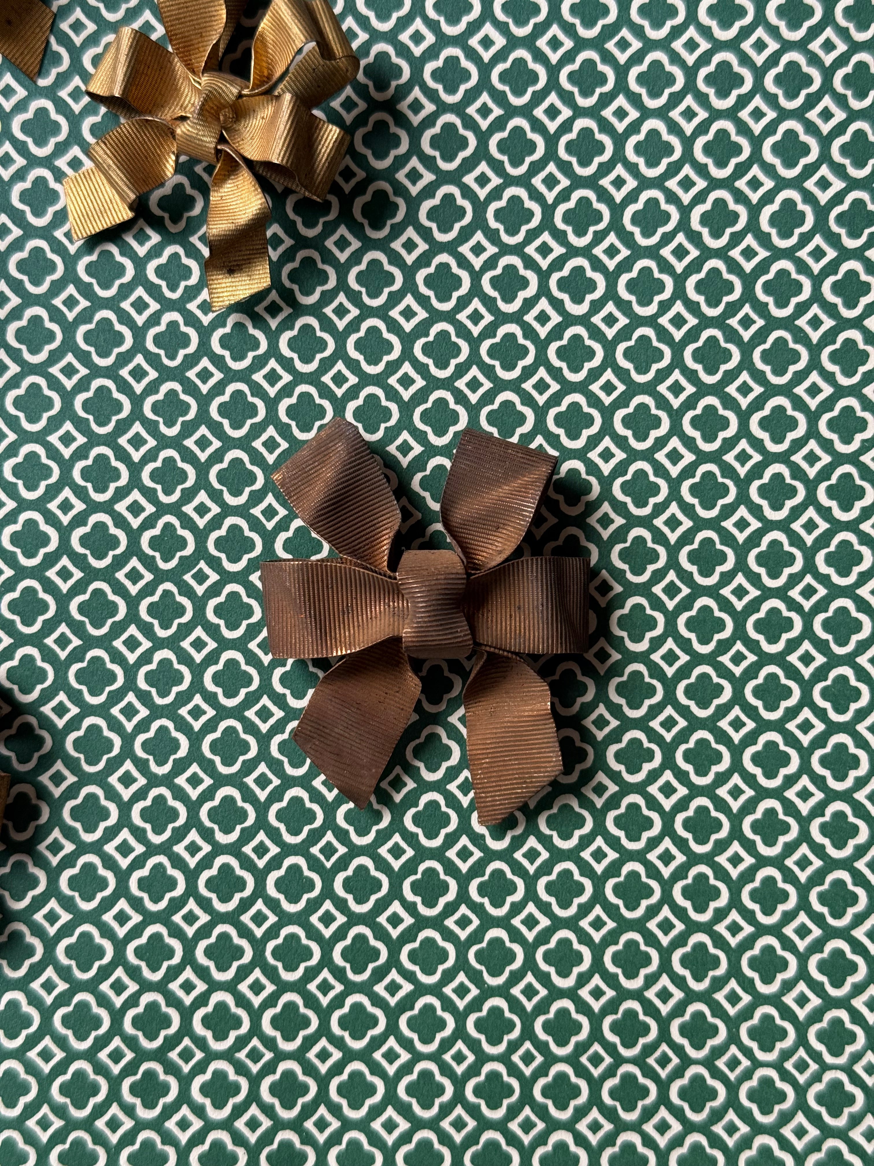 rare 19th century french gilt brass ribbon "bow" ornament