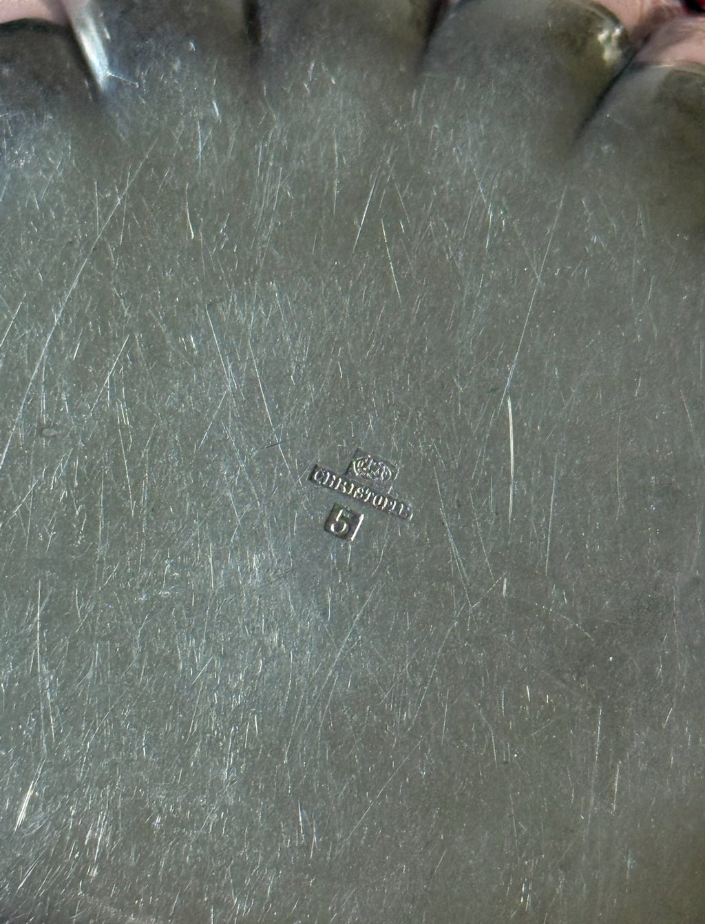 midcentury French Christofle Paris silver plate shell dish