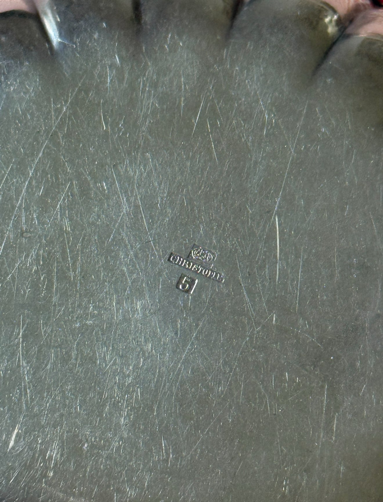 midcentury French Christofle Paris silver plate shell dish