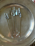 set of vintage 1970s French Perrier silver plate cocktail stirrers, set of 12