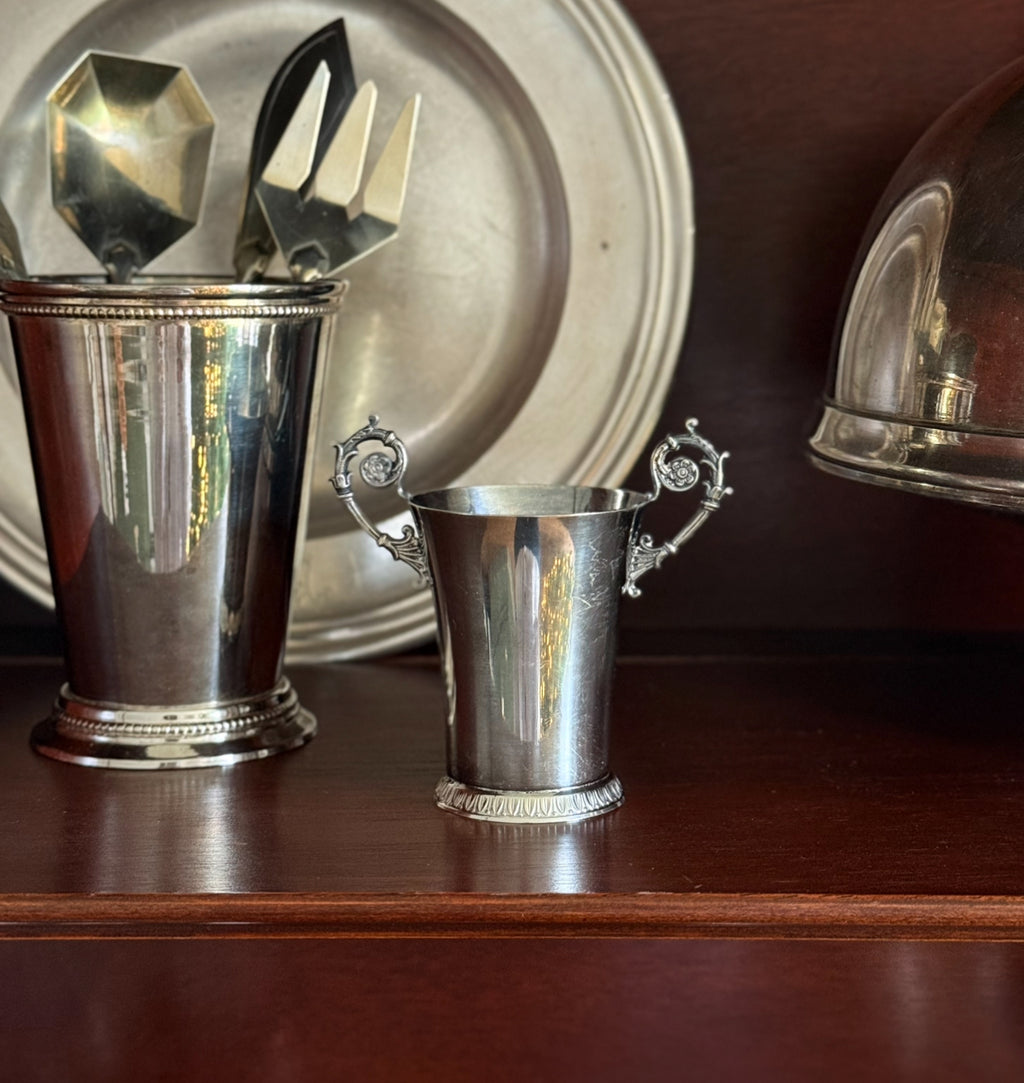 vintage French 1950s Pierre Maeght Paris solid silver timbale trophy cup