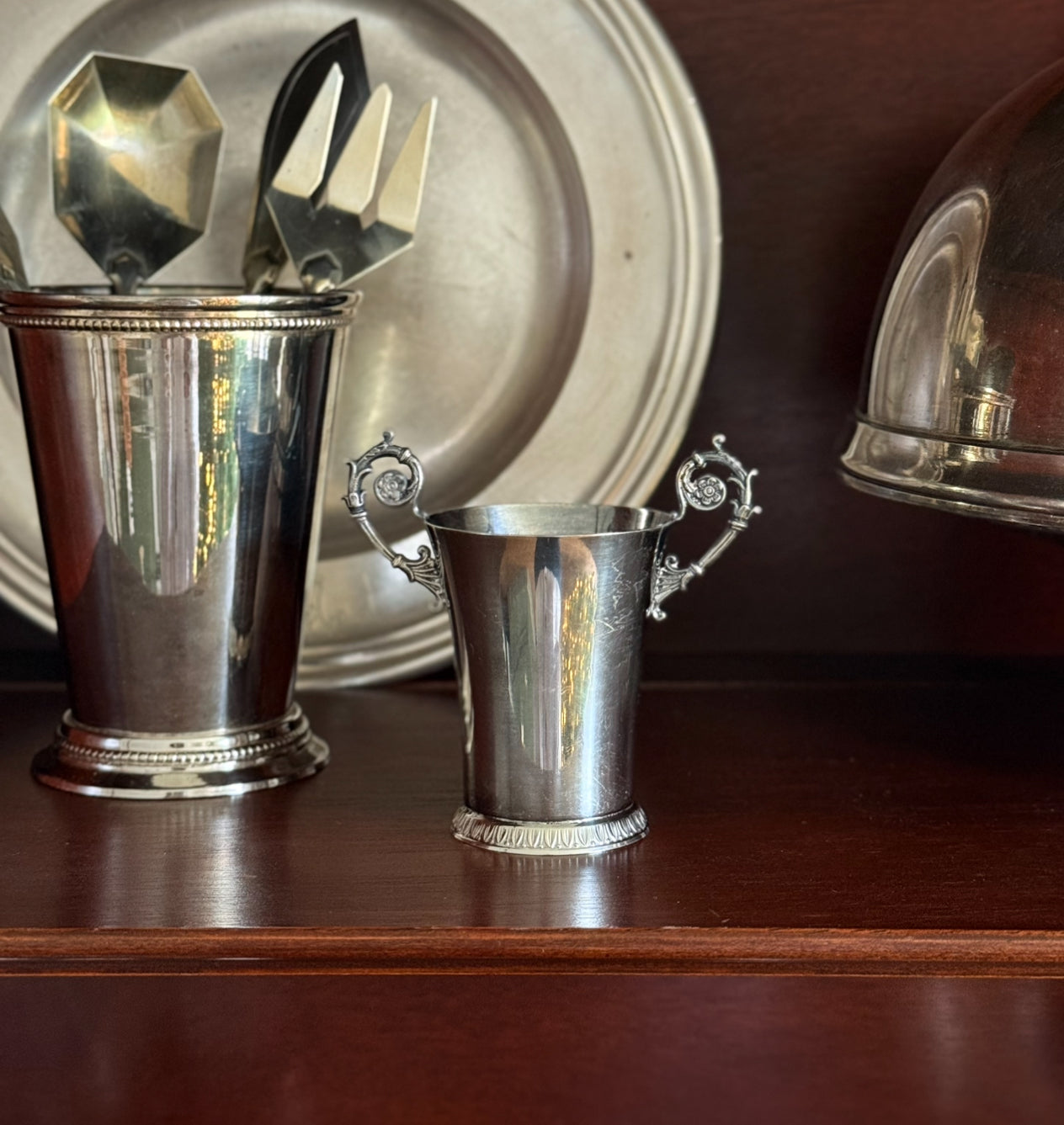 vintage French 1950s Pierre Maeght Paris solid silver timbale trophy cup