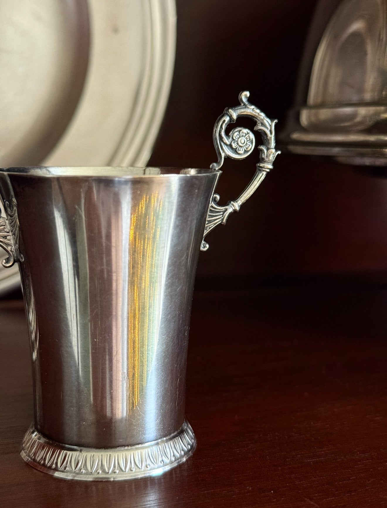 vintage French 1950s Pierre Maeght Paris solid silver timbale trophy cup