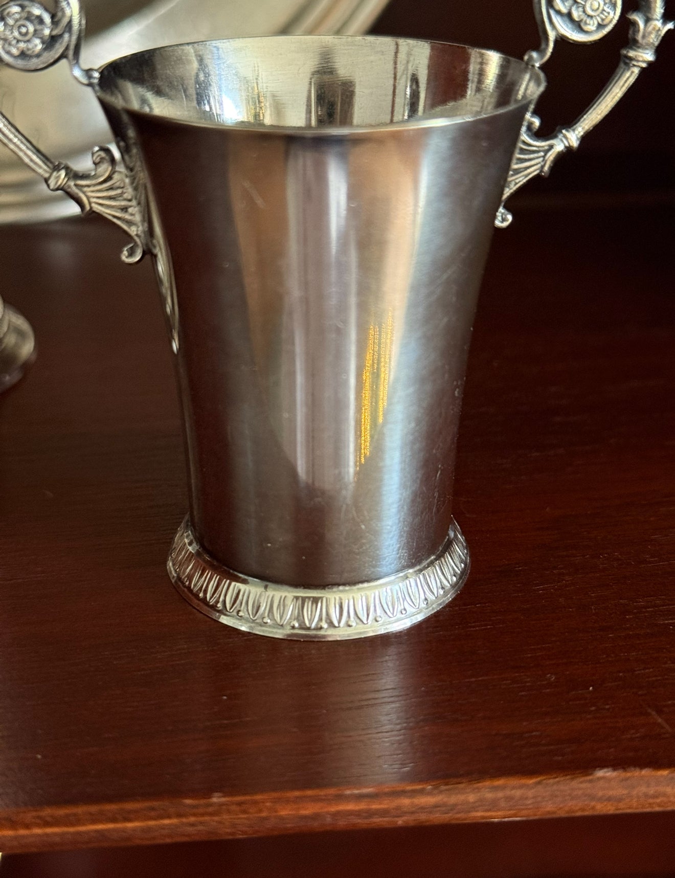 vintage French 1950s Pierre Maeght Paris solid silver timbale trophy cup