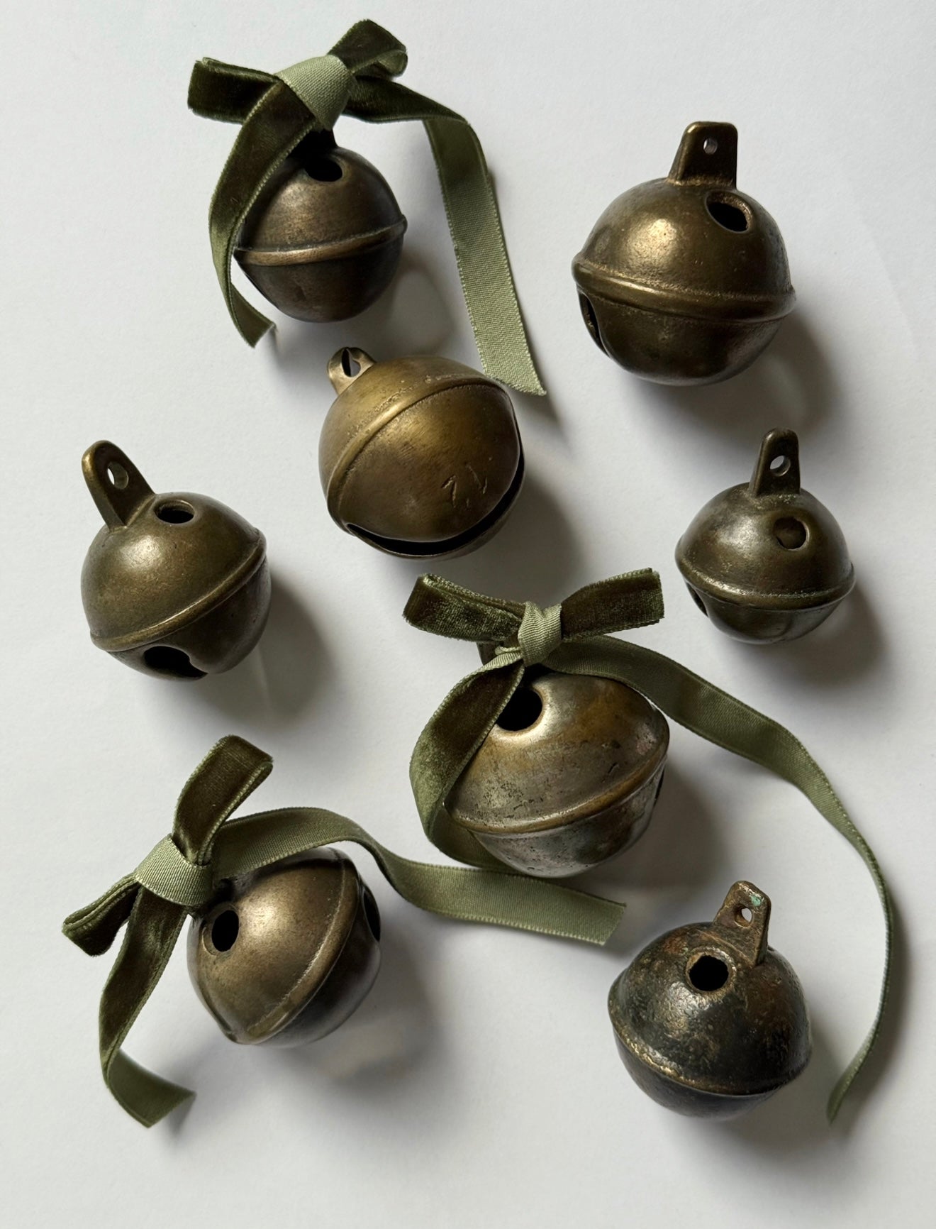 19th century french sheepdog bells, set of two