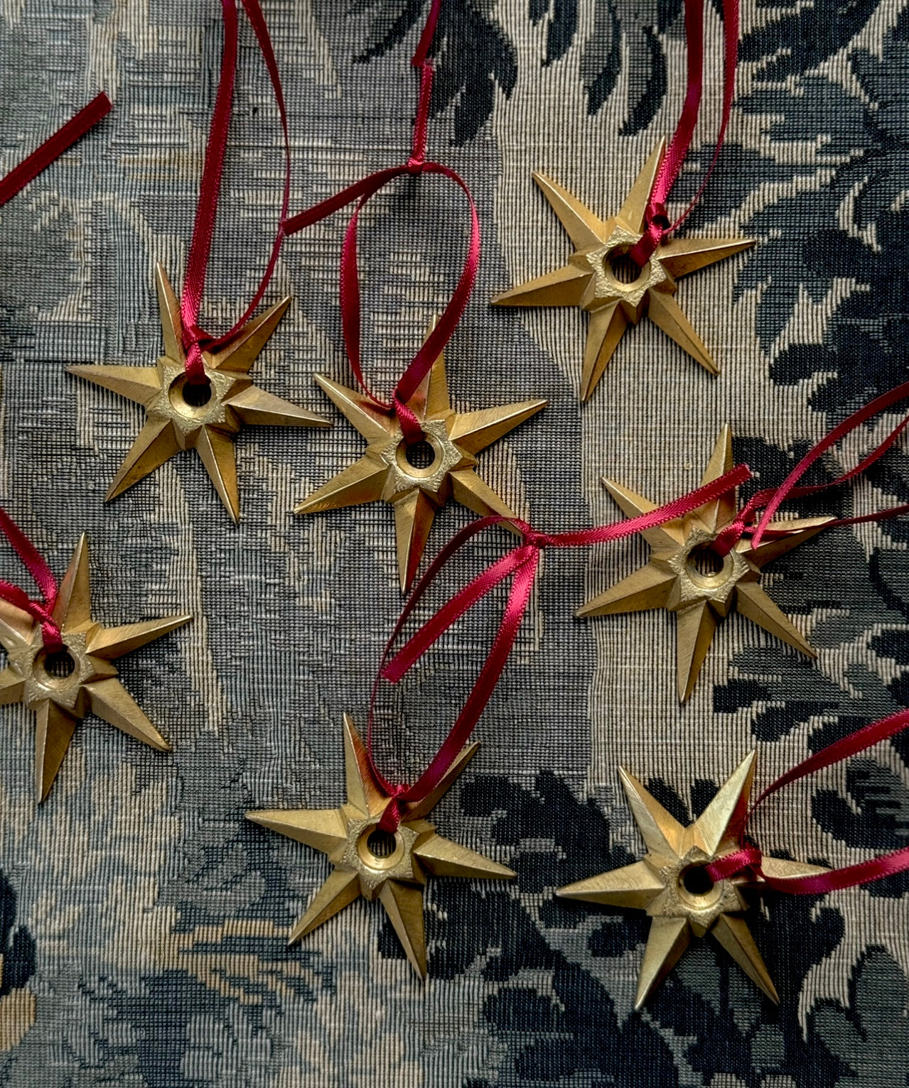 exceptionally rare 19th century French hand wrought eight point gilt ormolu rosette "star" ornament