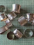 eclectic set of 6 antique French silver plate napkin rings