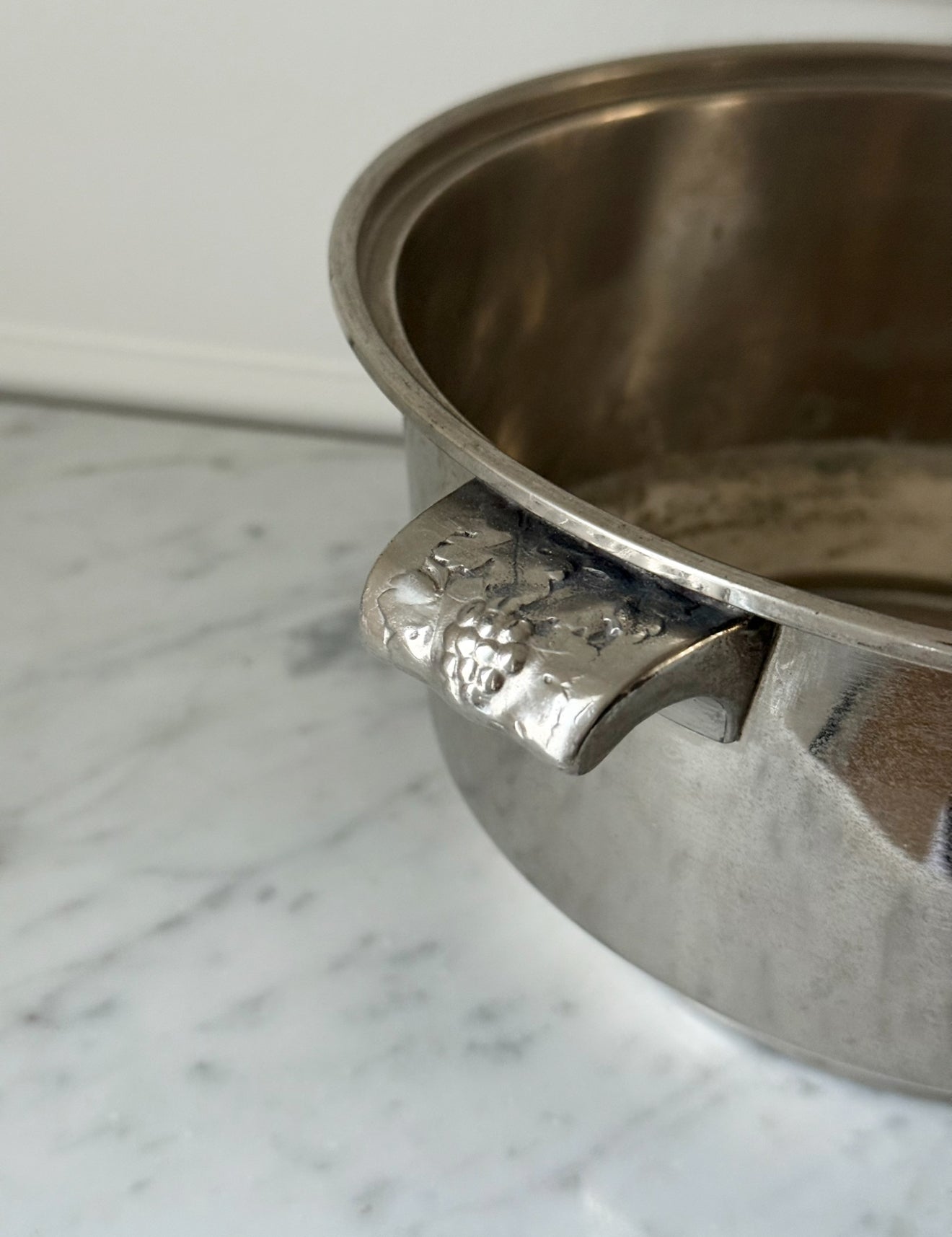 rare 1930s French Geismann chrome and enamel ice bucket