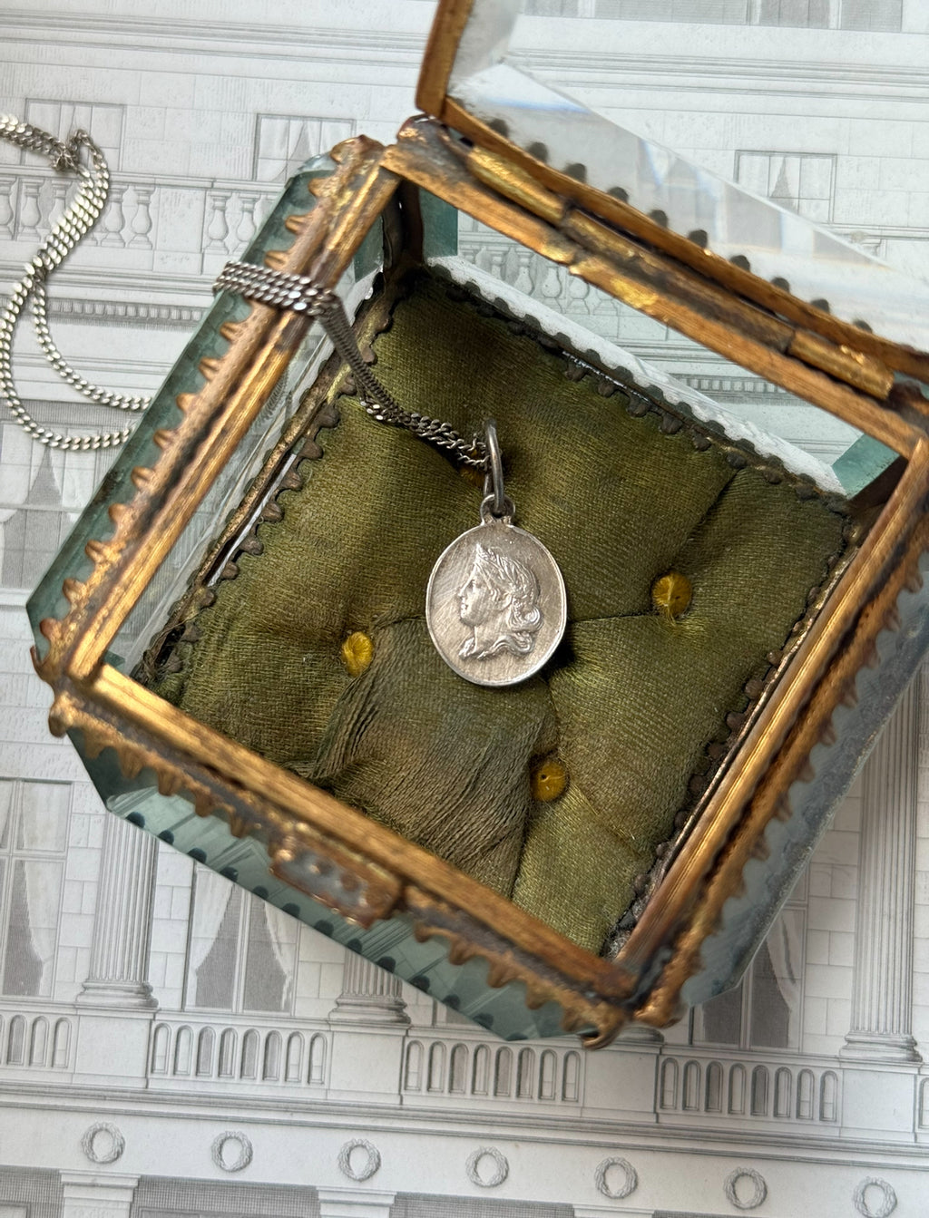 1940s French silver plate Paris municipal ID medallion featuring “La Marianne”