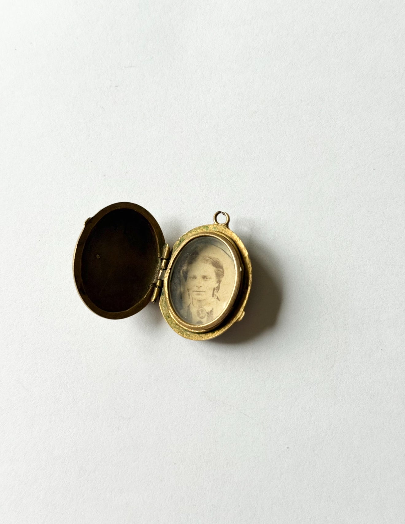 rare 19th century French carved mother-of-pearl cameo neoclassical chased brass photo locket
