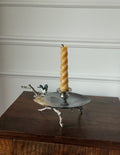 rare turn of the century French Belle Époque mother of pearl & enamelled bird candlestick art nouveau branch candlestick