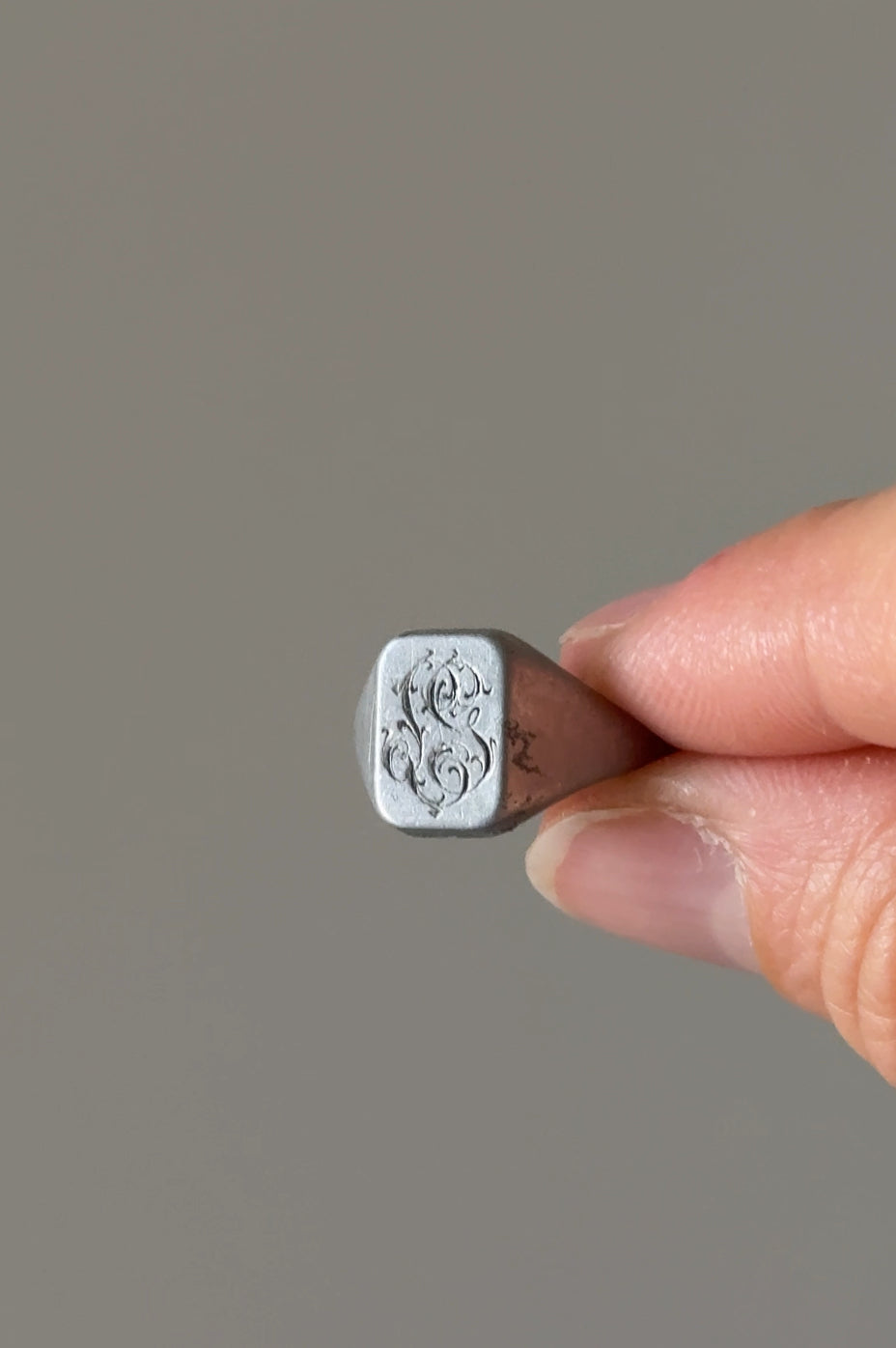 turn of the century French bespoke aluminum signet ring