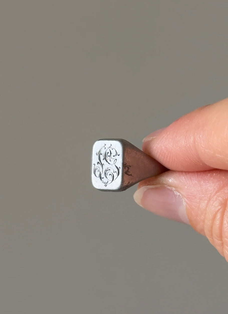 turn of the century French bespoke aluminum signet ring