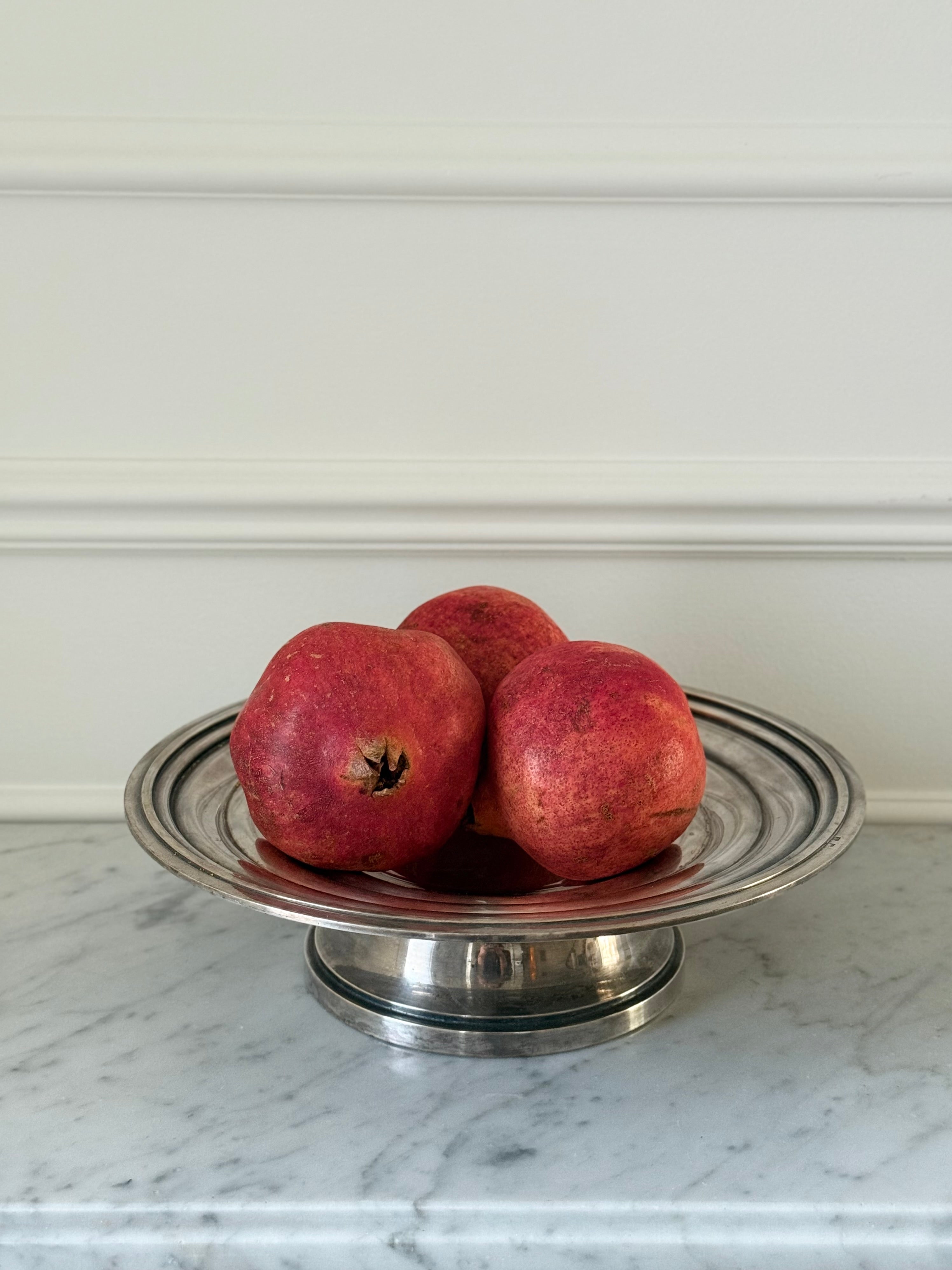 antique 1920s French silver plate cake stand
