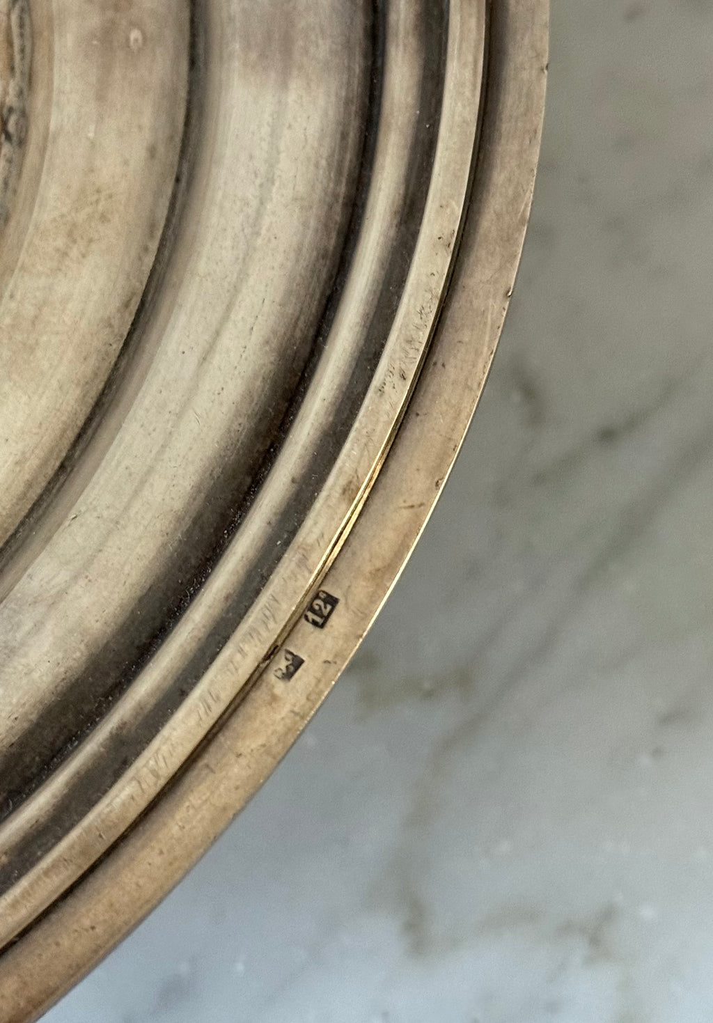 antique 1920s French silver plate cake stand